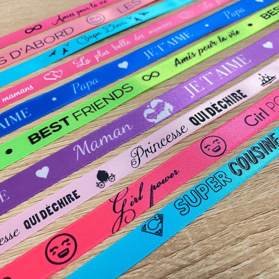 Ribbon bracelets with a personal message to give or to give yourself - Felizz