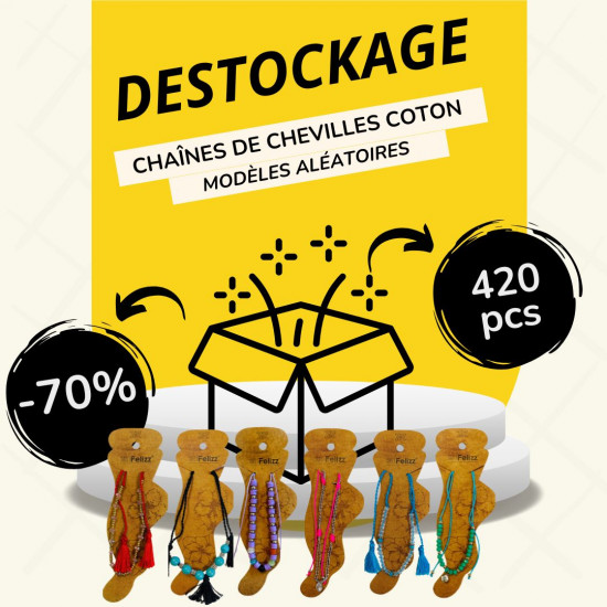 Destockage Pack Cadenas de tobillo de algodón - 420 piezas