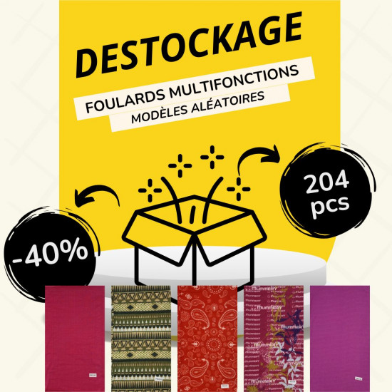 Pack Destockage foulards – 204 pièces