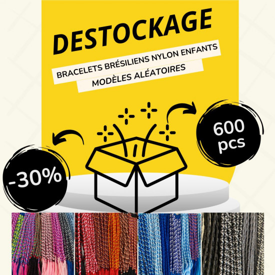 Destockage Pack Brazilian nylon bracelets for children - 600 pieces