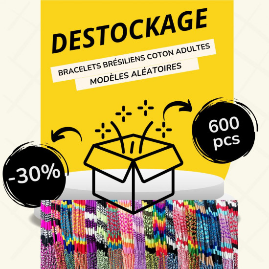 Destockage Pack Adult cotton bracelets - 600 pieces