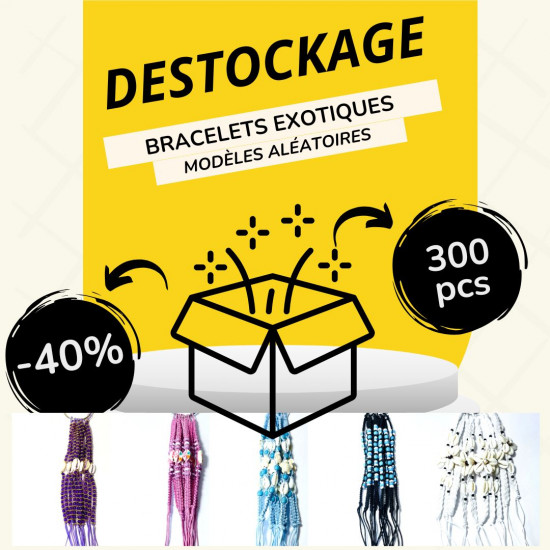 Paquete de liquidación de pulseras exóticas - 300 piezas, Modelos aleatorios