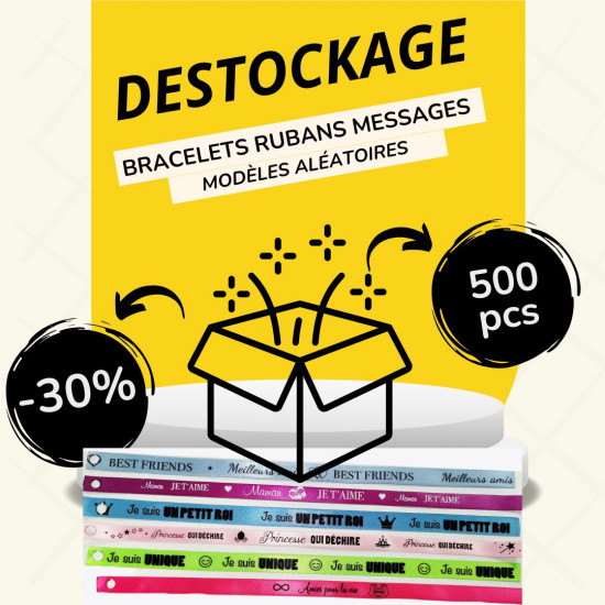 Destockage pack ribbons bracelets - 500 pieces,
