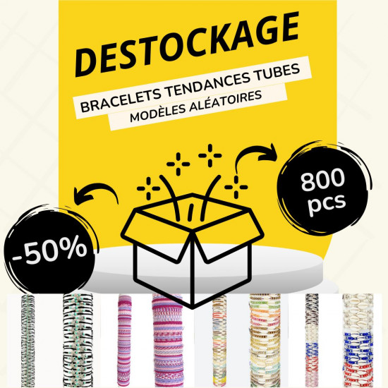 Pack Destockage bracelets trends tubes - 800 pieces,