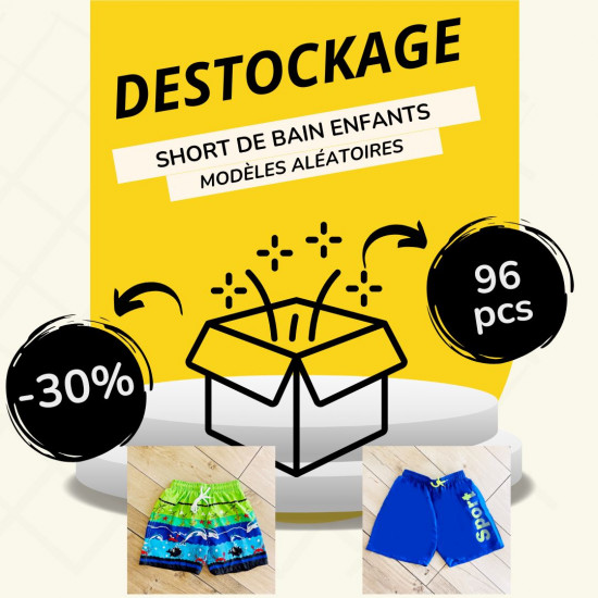 Children's swim shorts clearance pack - 96 pieces