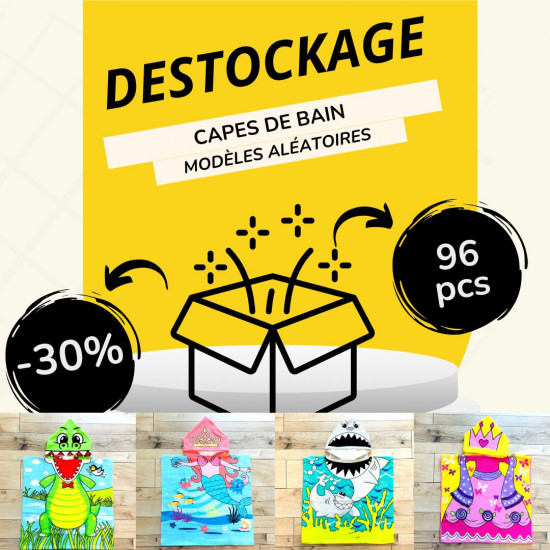 Children's bath cape clearance pack - 96 pieces