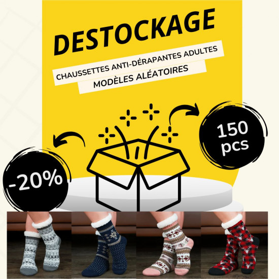 Confezione Destockage - 150 calzini foderati per adulti