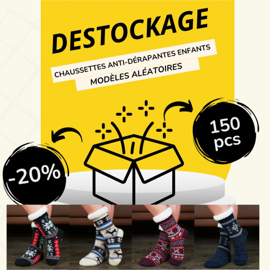 Pack de liquidación de calcetines forrados para niños - 150 artículos