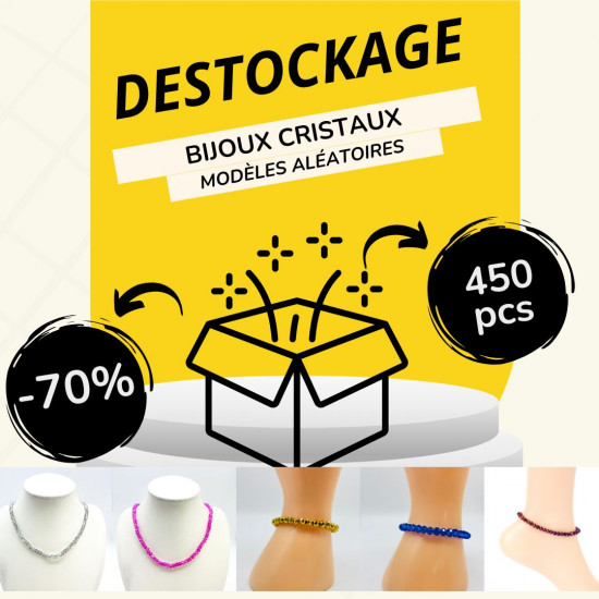 Pack Destockage bijoux cristaux – 450 pièces