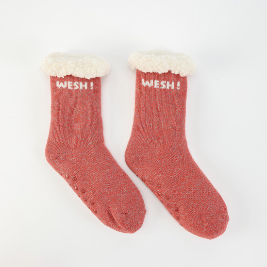 Women's plush glitter socks
