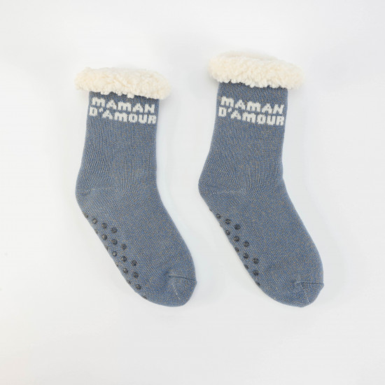 Chaussettes fourrées en peluche femme brillante