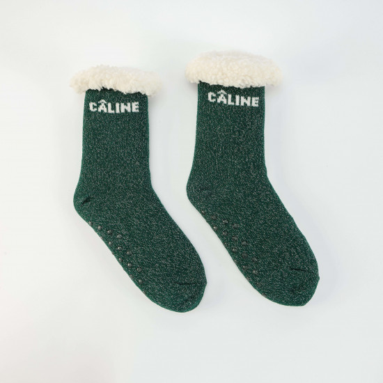 Gefütterte Cocooning-Socken für Frauen, glänzend