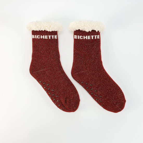 Weiche Wintersocken mit Pailletten, Frau