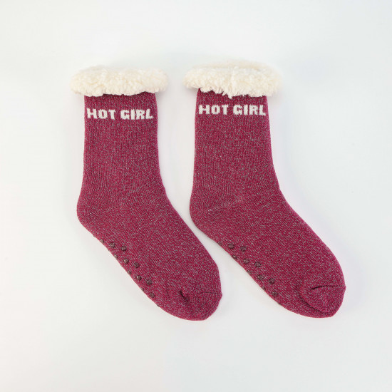 Women's glittery winter lined socks