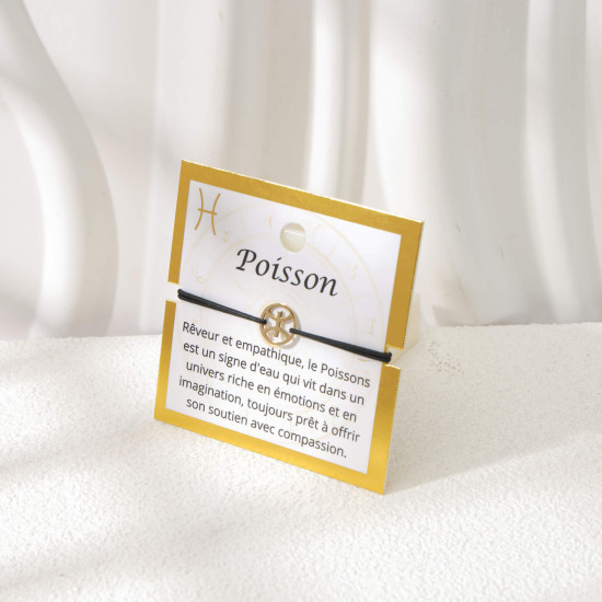 Bracelet Message sur Carte Élégante Dorée