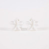 2 Small, shiny pearly flower clips