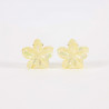 2 Pinzas para flores pequeñas de color amarillo nacarado