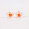 2 Kleine Klammern orangefarbene Blumen
