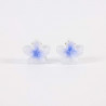 2 Small blue-white flower clips