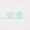 2 Clips florales pequeños de color azul translúcido