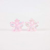 2 Piccoli fermagli a fiore rosa traslucido