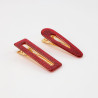 Set di 2 clip glitterate bordeaux