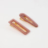 Set di 2 fermagli per capelli rosa antico con glitter