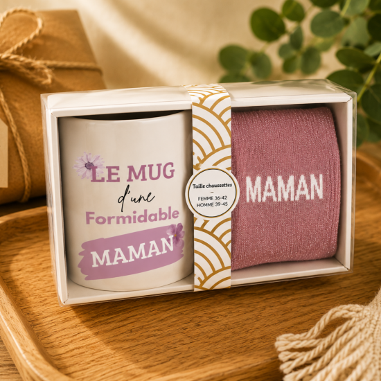 Taza + Calcetines de lentejuelas - Set de regalo femenino