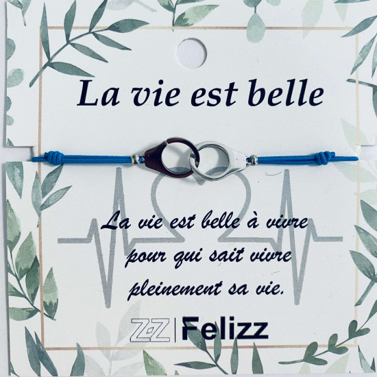 Fournisseur bijoux fantaisies, bracelets tendresse "La vie est belle"- Felizz