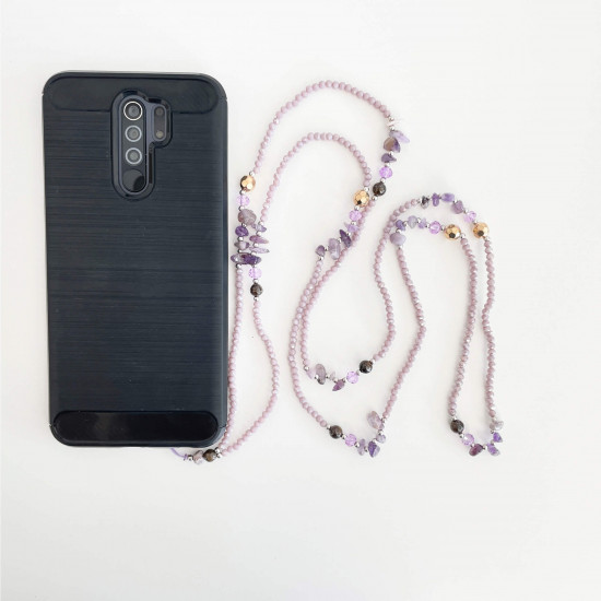 Wholesaler trendy phone jewelry, long lila model - Felizz