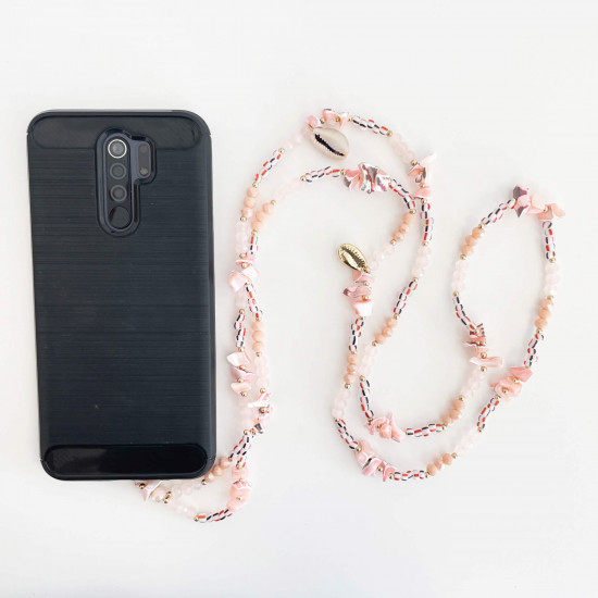 Wholesaler trendy phone jewelry, long pink model - Felizz