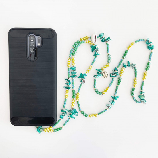 Wholesaler trendy phone jewelry, long green model - Felizz