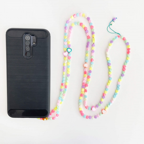 Mayorista bisuteria telefonica, estilo largo pequeños corazones- Felizz