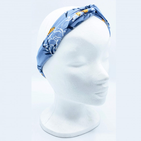 Grossiste bandeau cheveux nœud à feuilles coloris bleu clair - Felizz