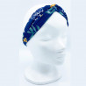 Navy blue leaf bow headband