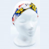 Blue floral bow headband