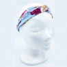 Stirnband Schleife mit Blumen hellblau