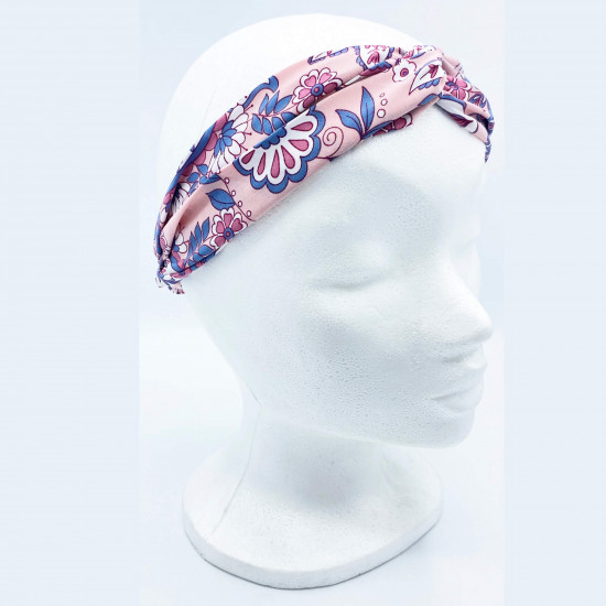 Grossiste bandeau cheveux nœud floral coloris rose - Felizz
