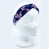 Stirnband mit floralem Knoten in Marineblau