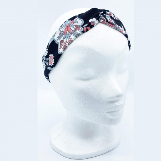 Grossiste bandeau cheveux nœud floral coloris noir - Felizz