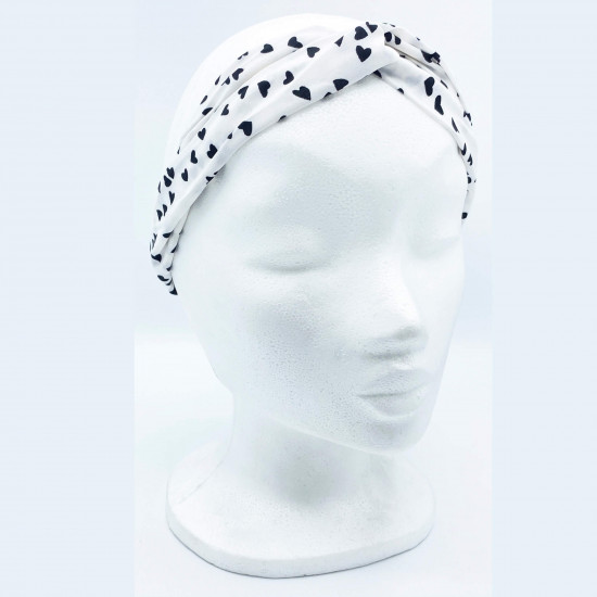Wholesaler hairband hearts bow white - Felizz