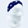 Navy blue polka dot bow headband