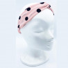 Pink polka-dot bow headband