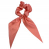 Pink satin scarf scrunchie