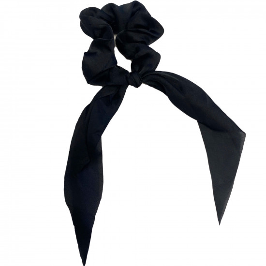 Mayorista scrunchie, bufanda de raso negro scrunchie - Felizz