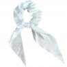 White satin scarf scrunchie