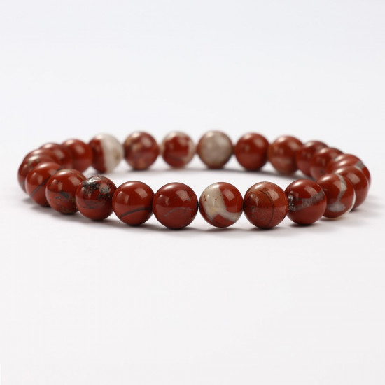 G151-10 Bracelets minéraux Jaspe rouge