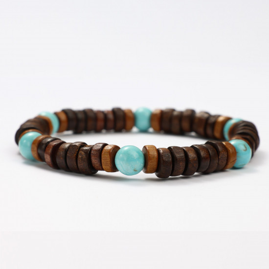 Wholesaler mineral jewelry, Magnesite and Wood mineral bracelets