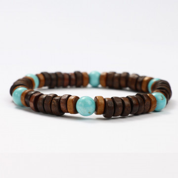 Magnesite and Wood mineral bracelets