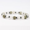 Bracelets minéraux Labradorite, Jade blanc et Cristal blanc